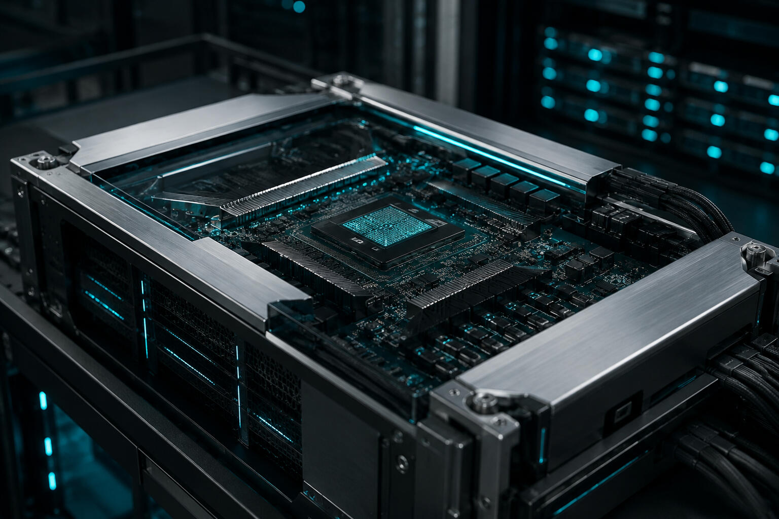 Imagem ilustrativa de componentes e infraestrutura computacional.
